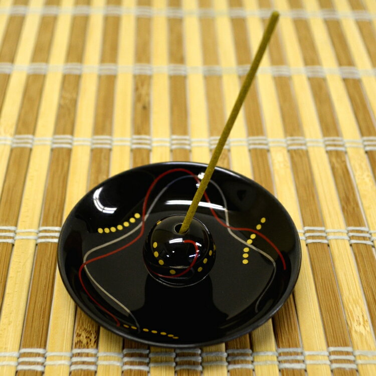 【薫寿堂】有田焼 和モダンテイスト 香皿「華かんざし〔漆黒〕」 #3190【香立て】【陶器】【香皿】【日..