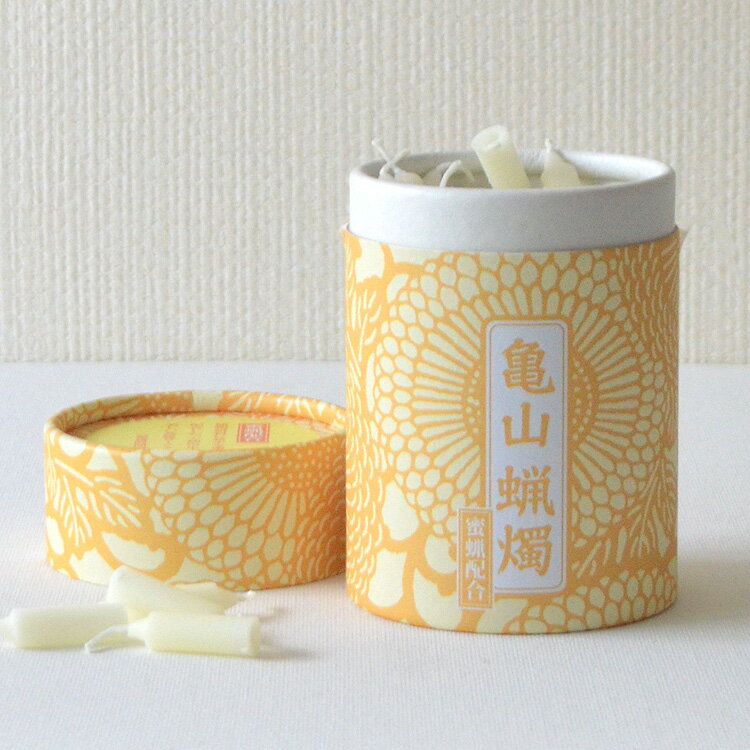 【蜜蝋配合】和遊10分蝋燭［蜜蝋配合］和遊シリーズ 菊唐草柄 超ミニ 燃焼10分 10分ローソク 蜜灯 ナチ..