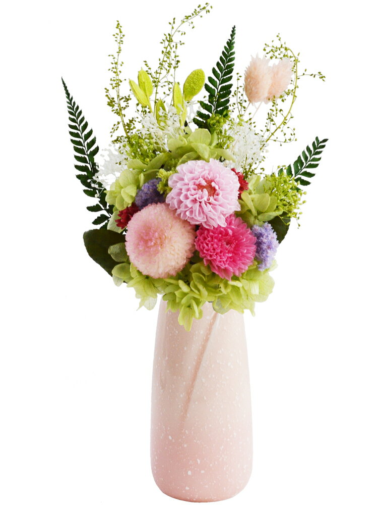 【花器なし】メモリアルプリザーブドフラワー仏花「さなか　桃」【ミニ仏壇】【供花】【盆】【盆飾り】【お彼岸】【仏事】【法要】【贈答用】【御供花】【100％自然素材】【造花不使用】【仏花】【お悔み】【新盆】【初盆】