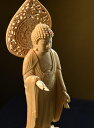 白木蓮方大佛座「立弥陀」4.0号 下台付/阿弥陀如来像【浄土宗】【御本尊】【仏像】【仏壇用御本尊】【木彫り】【木彫】【ミニ仏壇】【仏壇】【宗派】【ご本尊】【送料...