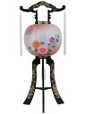 【単品】京提灯「山月2号/尺二 菊ボカシ」PC製/高さ90cm【盆提灯】【おまけ付】【房付】【回転風車付き】【組立式】【電気式】すっきりコード巻&お線香テスター...