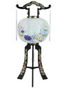 【単品】京提灯「山月2号/尺二 牡丹」PC製/高さ90cm【盆提灯】【おまけ付】【LED】【12灯】【ホタル球】【幻想的】【電気式】すっきりコード巻&お線香テス...