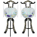 【一対】京提灯「山月2号/尺二 牡丹」PC製/高さ90cm【盆提灯】【おまけ付】【LED】【12灯】【ホタル球】【幻想的】【電気式】すっきりコード巻&お線香テス...