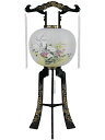 単品 京提灯「深山2号/秋草ボカシ」PC製/高さ100cm盆提灯 おまけ付 LED 12灯 ホタル球 幻想的 電気式すっきりコード巻&お線香テスタープレゼント!...