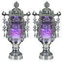 【一対】「法要灯アクアLED」アクアプラチナパープル〔電気式・水泡・PC製・LED〕すっきりコード巻&お線香テスタープレゼント!【LED】【おまけ付】【法要灯】...