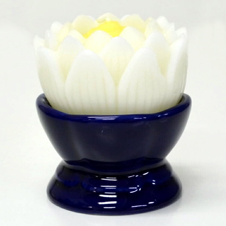 【白】マルエス「蓮の花」大サイズ・燭台付き[ホ...の紹介画像2