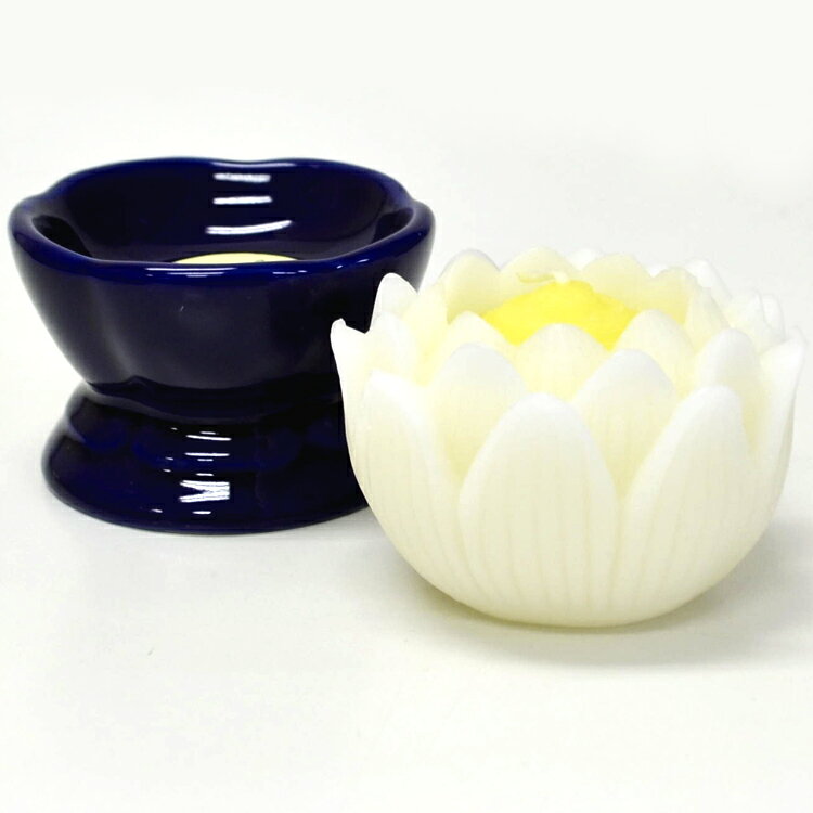 【白】マルエス「蓮の花」大サイズ・燭台付き[ホ...の紹介画像3