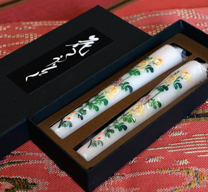 【越後花ろうそく】新潟生まれの手描き絵ろうそく「菊」12cm2本入り【ギフト】【絵ローソク】【花ろうそく】【進物】【お彼岸】【お盆】【新盆見舞】【喪中見舞】【月命日】【御供】【供花】【ろうそく】【灯明】【手作り】