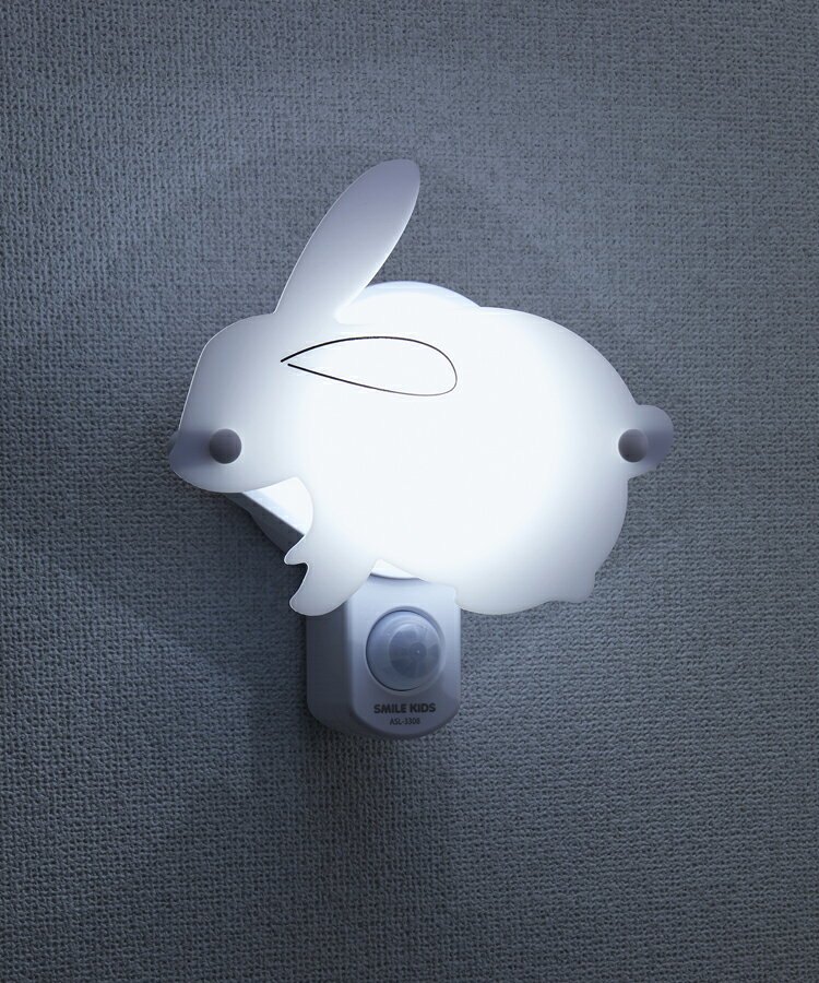 ウォールセンサーライト〔くも・うさぎ・ねこ・しかく〕【センサーライト】【ライト】【白色LED】【黄色LED】【センサー式】【LED】【ASL-3308】【ウサギ】【プレゼント】【日用品雑貨】【停電】【非常時】【水害】【地震】の商品画像 2
