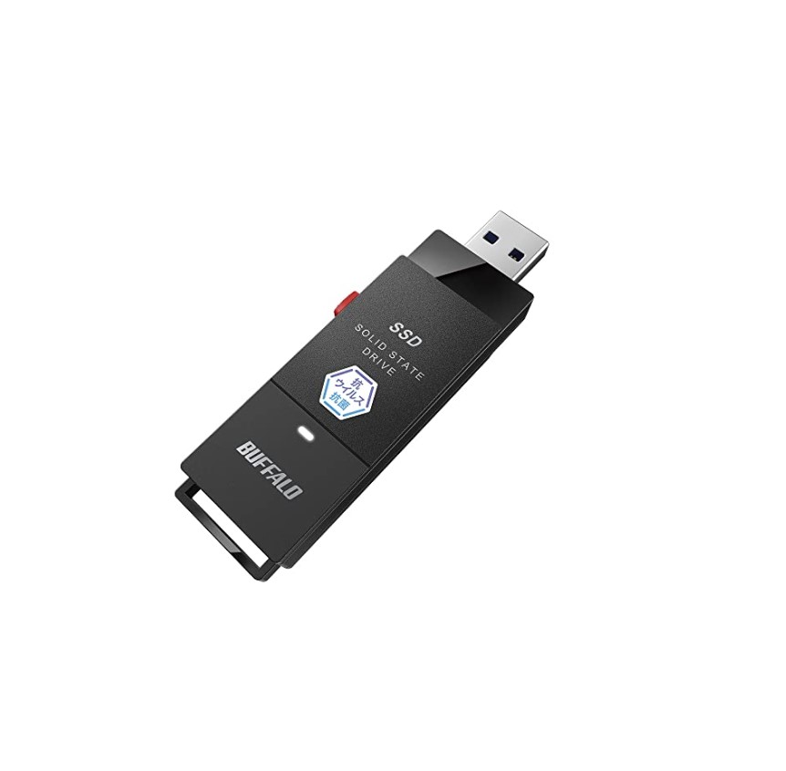 バッファロー BUFFALO 抗ウイルス抗菌ポータブルSSD USB3.2(Gen1) TypeA スティック SSDPUTVB500U3B/N