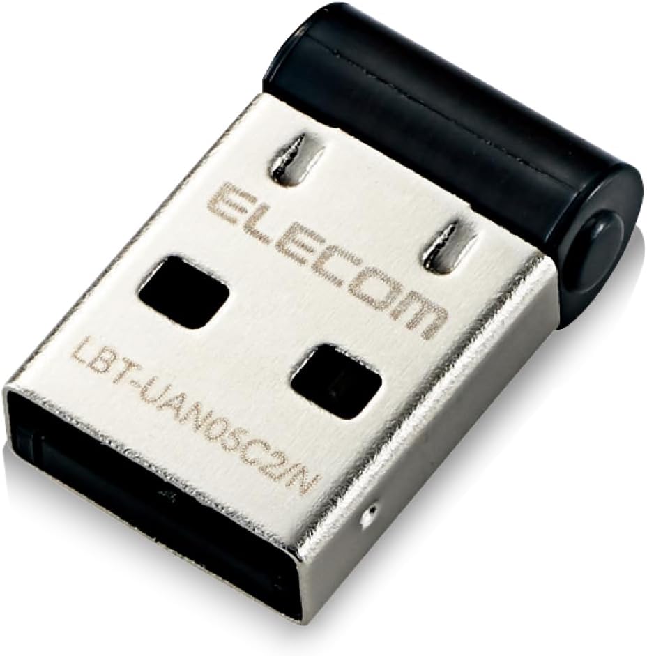 エレコム Bluetooth USB アダプタ USB-Aコネクタ Class2 Bluetooth4.0 超小型 省電力 EDR/LE対応 [Windows 11/10/8.1/8/7 対応] ブラック LBT-UAN05C2/N