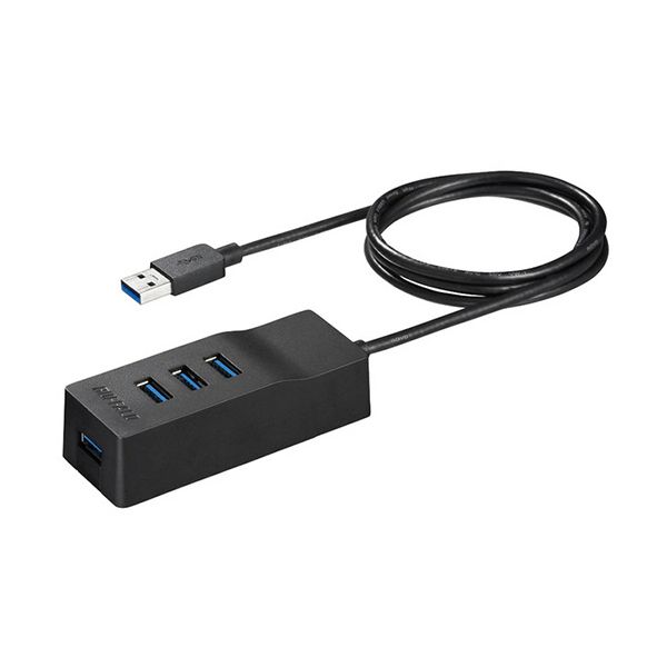 バッファロー USB3.0 上挿し セルフパワーハブ マグネット付き 4ポート ブラック BSH4A310U3BK 1個