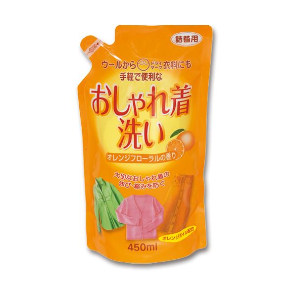 （まとめ）ロケット石鹸 おしゃれ着洗いオレンジオイル配合 詰替用 450ml 1個【×30セット】