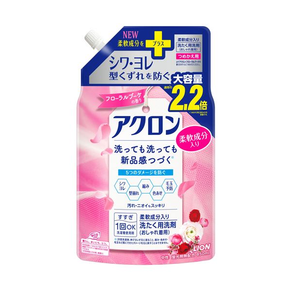 （まとめ） ライオン アクロンフローラルブーケの香り つめかえ用大 850mL 1パック 【×10セット】