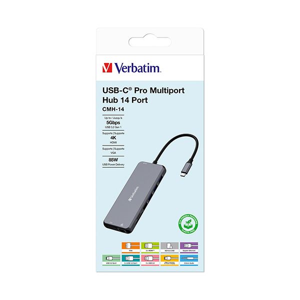 バーベイタム PD急速充電対応 USB Type-Cハブ 14 in 1 32154 1個