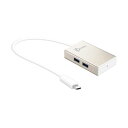 (まとめ) j5 Create USB Type-Cto USB 3.0 4ポートハブ シャンパンゴールド JCH343 1個 【×3セット】