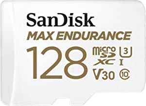 SanDisk 128GB MAX Endurance microSDXC Card with Adapter for Home Security Cameras and Dash cams - C10, U3, V30, 4K UHD, Micro SanDisk 128GB MAX Endurance microSDXC Card with Adapter for Home Security Cameras and Dash cams - C10, U3, V30, 4K UHD, Micro