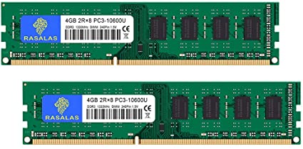 DDR3 1333MHz 4GB 2枚 10600U DIMM CL9 PC3 240Pin デスクトップPC用メモリ Non-ECC