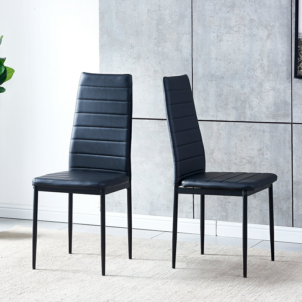 ダイニングチェア 2脚 おしゃれ 食卓椅子 合成皮革 北欧  ダイニング椅子  肘無し 背もたれ コンパクト ダイニング リビング [2]