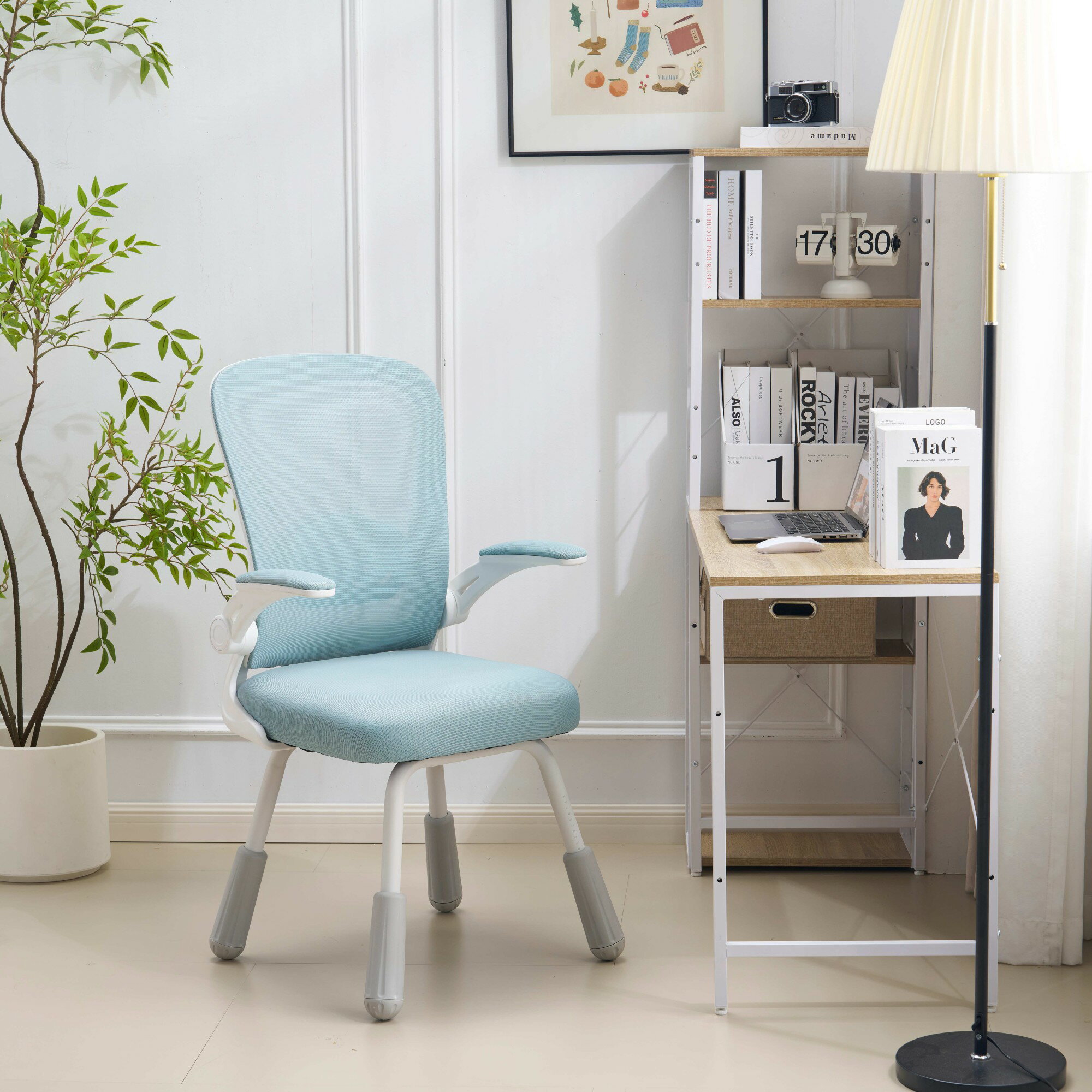 学習チェア デスクチェア おしゃれ オフィスチェア 疲れにくい 椅子 北欧 肘付き 高さ調整 メッシュ 在宅ワーク テレワーク 学習椅子 ワークチェア [2]