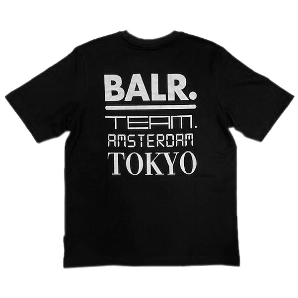 ������10%OFF�����ݥ�ȯ����� �ܡ��顼��BALR.�ˡ�B11121064 BLK�����å��������ܸ��� AMSTERDAM TOKYO T-SHIRT ȾµT����� 22SS