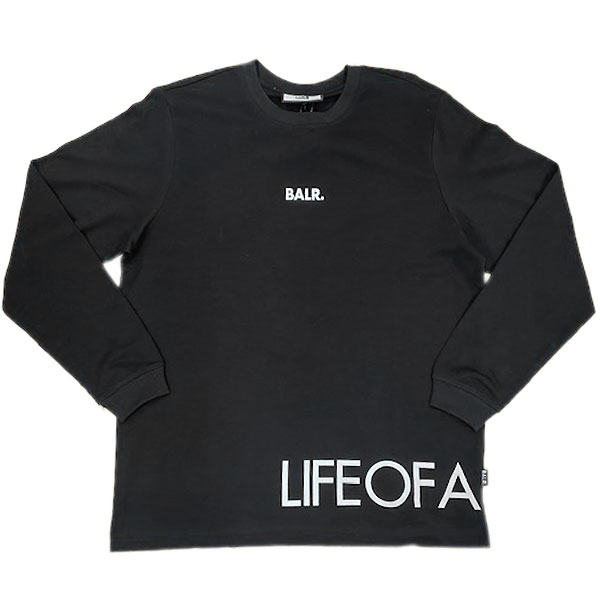 ＜全品10%OFFクーポン発行中＞ ボーラー BALR. B11111012 BLK サッカー 日本限定 LOAB STRAIGHT L/S T-SHIRT 長袖Tシャツ 22SS