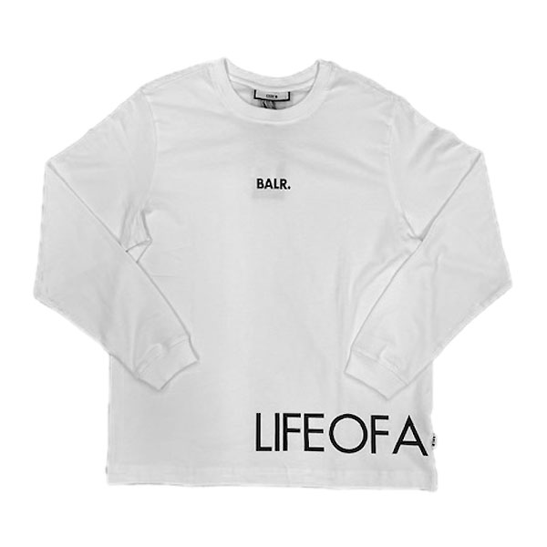 ＜全品10%OFFクーポン発行中＞ ボーラー（BALR.）　B11111012 WHT　サッカー　日本限定 LOAB STRAIGHT L/S T-SHIRT 長袖Tシャツ 22SS