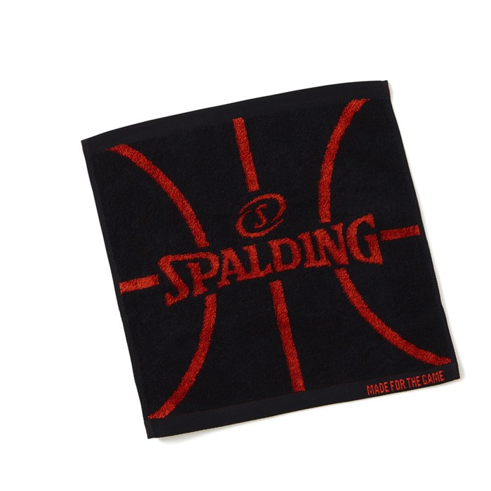 ＜全品10%OFFクーポン発行中＞ ＜ネコポス発送 送料無料＞ SPALDING（スポルディング）　SAT211270　バスケットボール　ジャカード スクエア タオル ボールモチーフ レッド　24FW