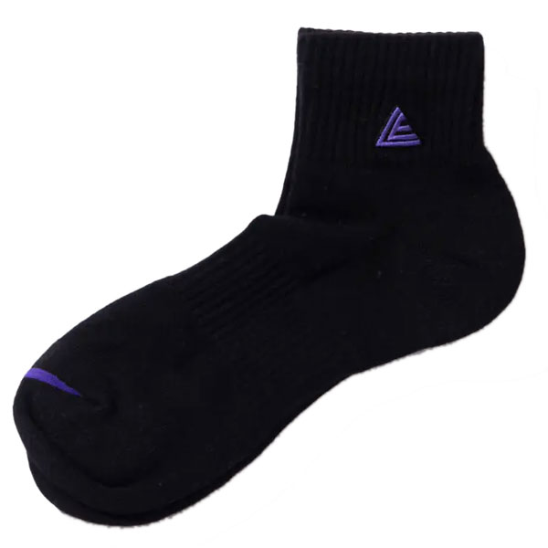 ＜全品10%OFFクーポン発行中＞ LEGIT（レジット）　LESO02 BLKPPL　バスケットボール　SHORT SOCKS　ショート丈ソックス　23SS