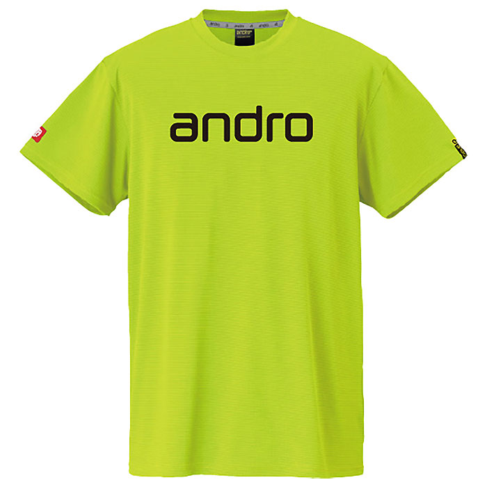 メーカー andro（アンドロ） カテゴリー 卓球 分類 ゲームシャツ 商品名 andro（アンドロ）　300023051　卓球　アンドロ ナパTシャツ デオ ネオンイエロー×ブラック　26SS 品番 AND-300023051 カラー・仕様・サイズ 素材：ポリエステル100%(リサイクルポリエステル30％) 男女兼用 公認:J.T.T.A.A(日本卓球協会) 機能：吸水速乾、抗菌防臭、UVカット サイズはすべてヨーロッパサイズとなっております。(日本サイズより1.5サイズ大きめ)。日本サイズより1又は2サイズ下をお選び頂くことをおすすめ致します。 生産国：中国 商品説明 さらなる快適さを追求した生地に消臭抗菌機能をプラスした高機能ユニT。 　 　 　 　 　 　 　 　 ※この商品のカラーは、 ネオンイエロー×ブラック となります。