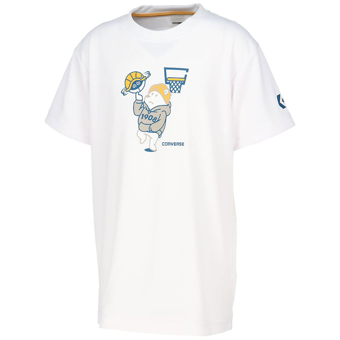メーカー CONVERSE（コンバース） カテゴリー バスケットボール 分類 Tシャツ 商品名 CONVERSE（コンバース）　CB462352 1100 バスケットボール　ジュニア プリントTシャツ 26FW 品番 CON-CB462352-1100 カラー・仕様・サイズ カラー：1100（ホワイト） 素材：ポリエステル100% 機能：吸汗速乾/UVカット 対象：ジュニア 生産国：中国製 商品説明 亀のキャラクターをボールに見立て、遊び心のあるホワイトベアーを描いたキャラクターデザインのJrプラクティスTシャツ。柔らかな肌触りに吸汗速乾を兼ね揃えたスポーツ向けアイテム。 　 　 　 　 　 　 　 　 ※この商品のカラーは、 1100（ホワイト） となります。