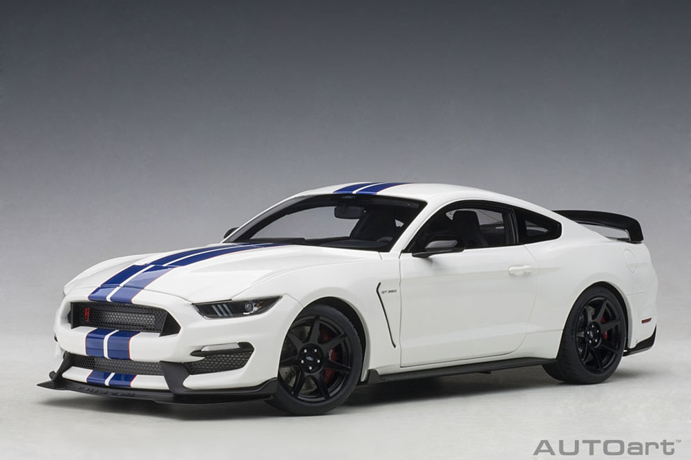 ★オートアート 1/18 フォード シェルビー GT350R ホワイト (ブルーストライプ)