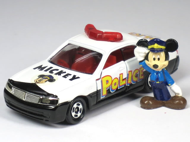 樂天商城 - ※外箱無/クリアケース入※ 特注トミカ ディズニーキャラクター 日産 セドリック ミッキー パトロールカー (ミッキーマウス付)