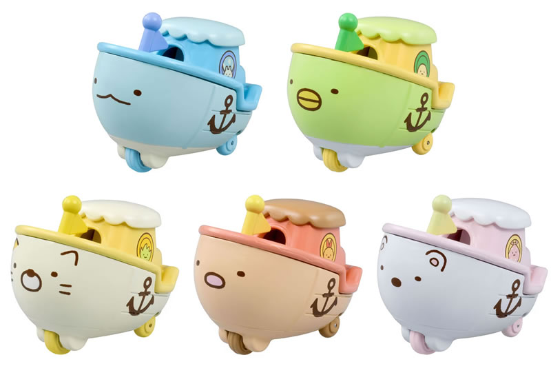 乐天商城 - ドリームトミカ SP すみっコぐらし ゆめみるふね 5種セット (とかげ/ぺんぎん/ねこ/とんかつ/しろくま)