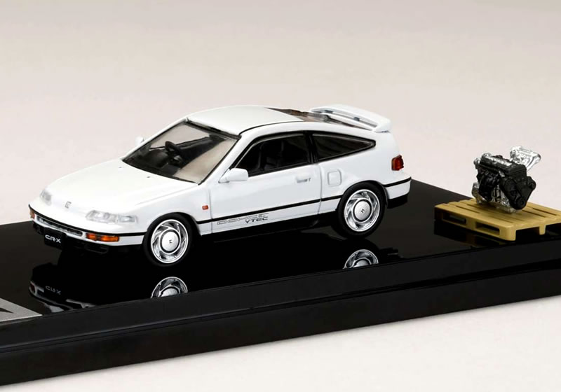 Hobby JAPAN 1/64 ホンダ CR-X SiR (EF8) 1989 ホワイト (エンジンディスプレイモデル付)