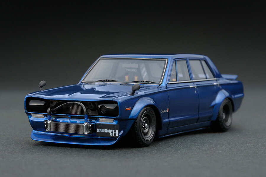 ignition model 1/43 日産 スカイライン 2000 GT-R (PGC10) セミワークス メタリックブルー (深リム鉄チンホイール)