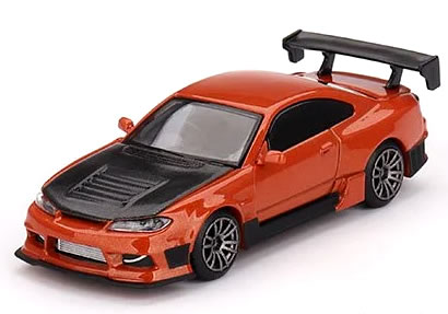 MINI GT 1/64 日産 シルビア S15 D-MAX メタリックオレンジ (右ハンドル)のサムネイル