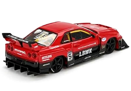 MINI GT 1/64 日産 スカイライン ER34 LBWK スーパーシルエット レッド/ブラック (右ハンドル) - Image 2