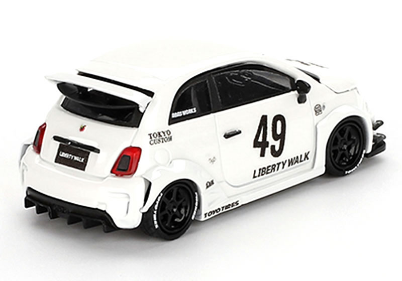 MINI GT 1/64 アバルト 595 LB-WORKS x Abas Works ガラ ホワイト (左ハンドル) - Image 2