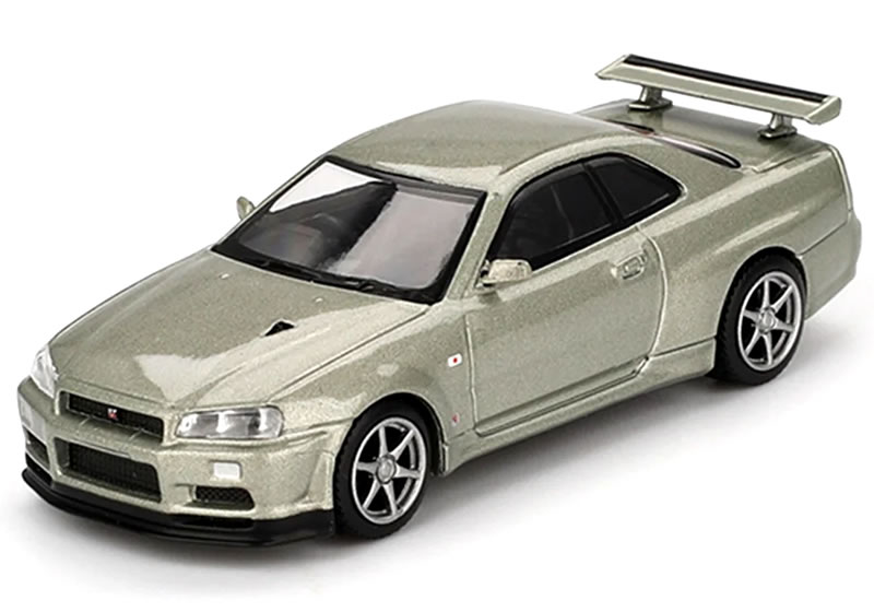 樂天商城 - MINI GT 1/64 日産 スカイライン GT-R R34 Vスペック II Nur ミレニアムジェイド (右ハンドル)