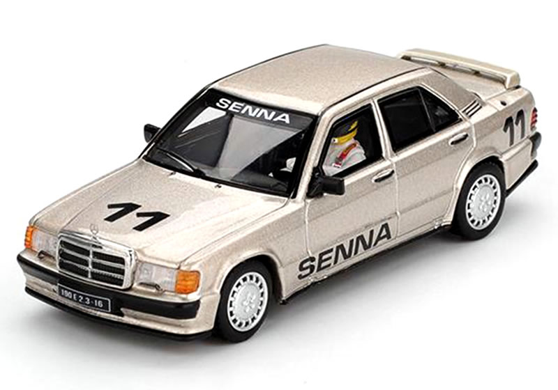 乐天商城 - MINI GT 1/64 メルセデス ベンツ 190E 2.3-16 No.11 ニュルブルクリンク レース オブ チャンピオンズ 1984 アイルトン・セナ フィギュア付 (左ハンドル)