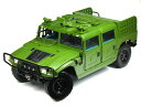 ※グリルガード根本部分 1か所折れ・欠損有 /リア下部 鍬のパーツ外れ有※ PaudiModel 1/18 DFAC Hummer Paratrooper Vehicle グリーン