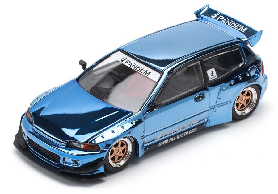 POP RACE 1/64 PANDEM シビック EG6 ブルークローム