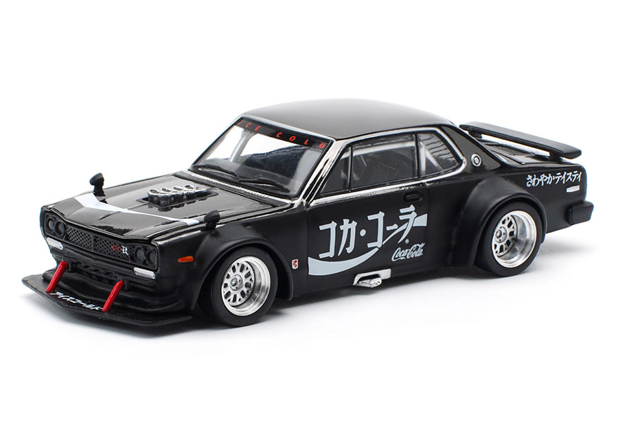 乐天商城 - POP RACE 1/64 日産 スカイライン KPGC10 GT-R ハコスカ V8 DRIFT COCA COLA ZERO JP ブラッククローム