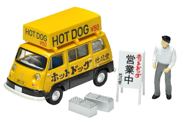 TLヴィンテージ スバル サンバー ライトバン ホットドッグ屋 (黄/黒) フィギュア付