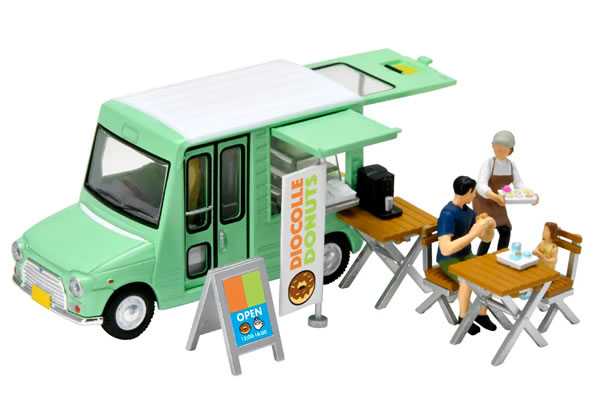 トミーテック ジオコレ64 #カースナップ 24a ドーナツ屋 (ダイハツ ミラ ウォークスルーバン 移動販売車 薄緑 専用カラー付属)