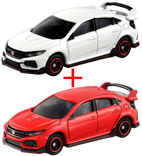 【旧番】トミカ058 ホンダ シビック TYPE R (通常版 NEWシール 箱＋初回特別仕様 箱) 2台セット