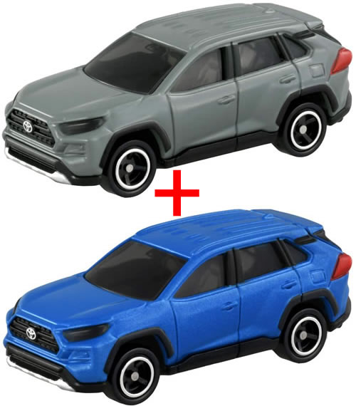 【旧番】トミカ081 トヨタ RAV4 (通常版 NEWシール 箱＋初回特別仕様 箱) 2台セットのサムネイル