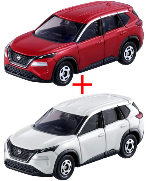 【トミカ117】日産 エクストレイル (通常版 NEWシール 箱＋初回特別仕様 箱) 2台セットのサムネイル