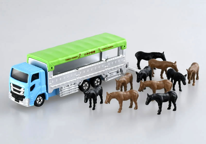 乐天商城 - 特注トミカ イベントモデル★★★ No.4 いすゞ ギガ トミカ牧場 動物移動トラック (うま)